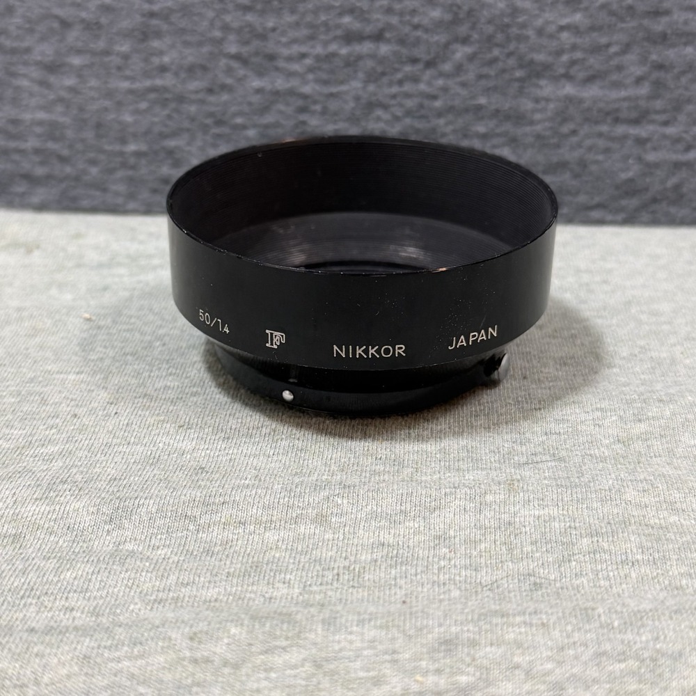 Genuine Nikon F Nikkor-Auto 50mm f/1.4 Snap-on Rigid Metal Lens Hood